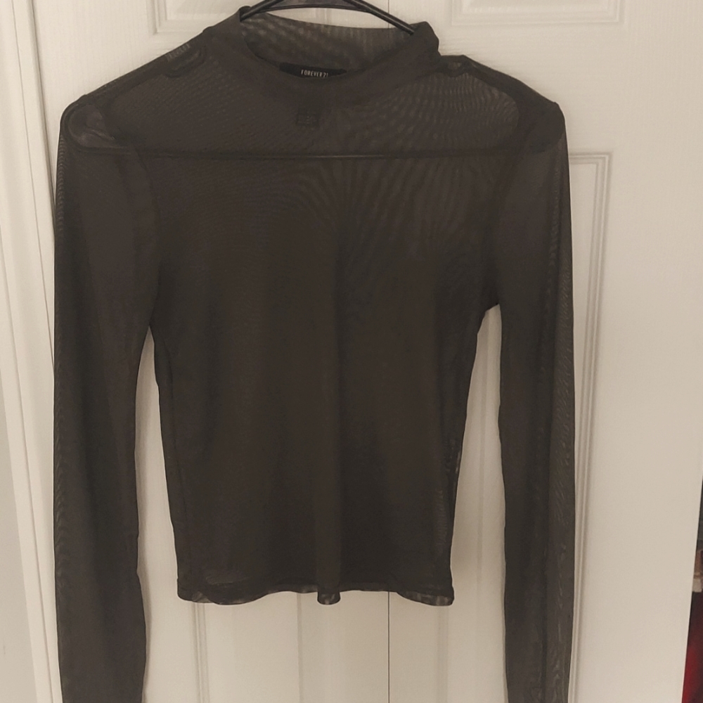 Sheer olive green top